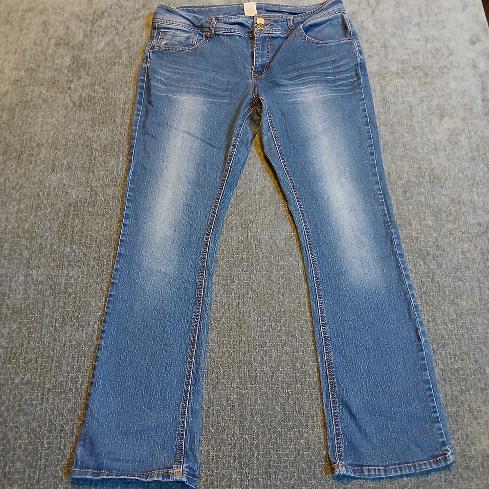 Faded Glory Womens Medium Wash Bootcut Jeans Blue Denim Size 16A Stretch